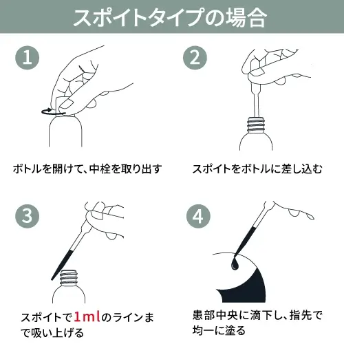 ミノエイトローション スポイトタイプの使い方
