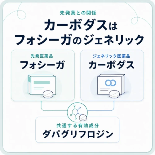 カーボダスと先発薬フォシーガの関係