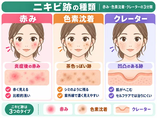 ニキビ跡3タイプ解説