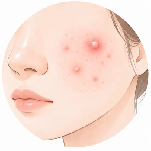 赤く腫れたニキビ