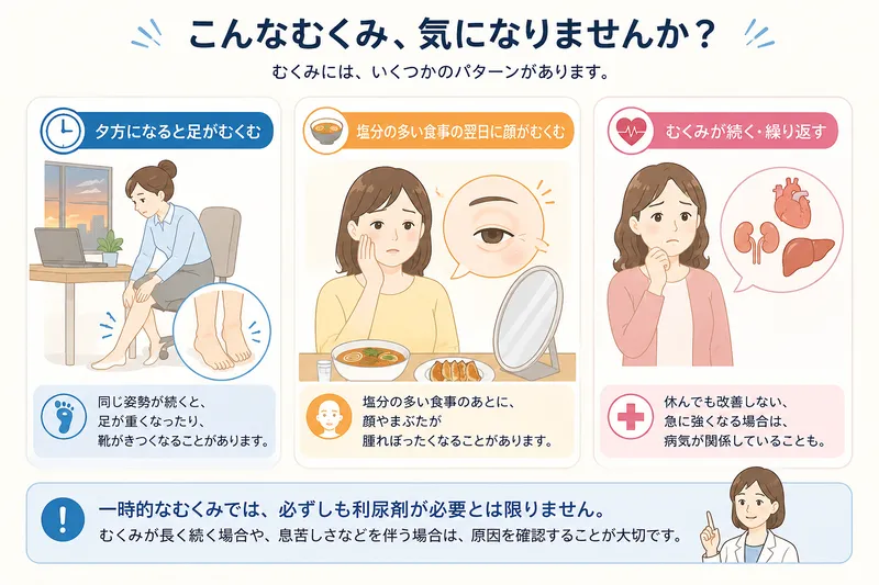 利尿剤が使用される主なむくみ