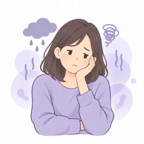 気分の落ち込みを感じている人物のイラスト